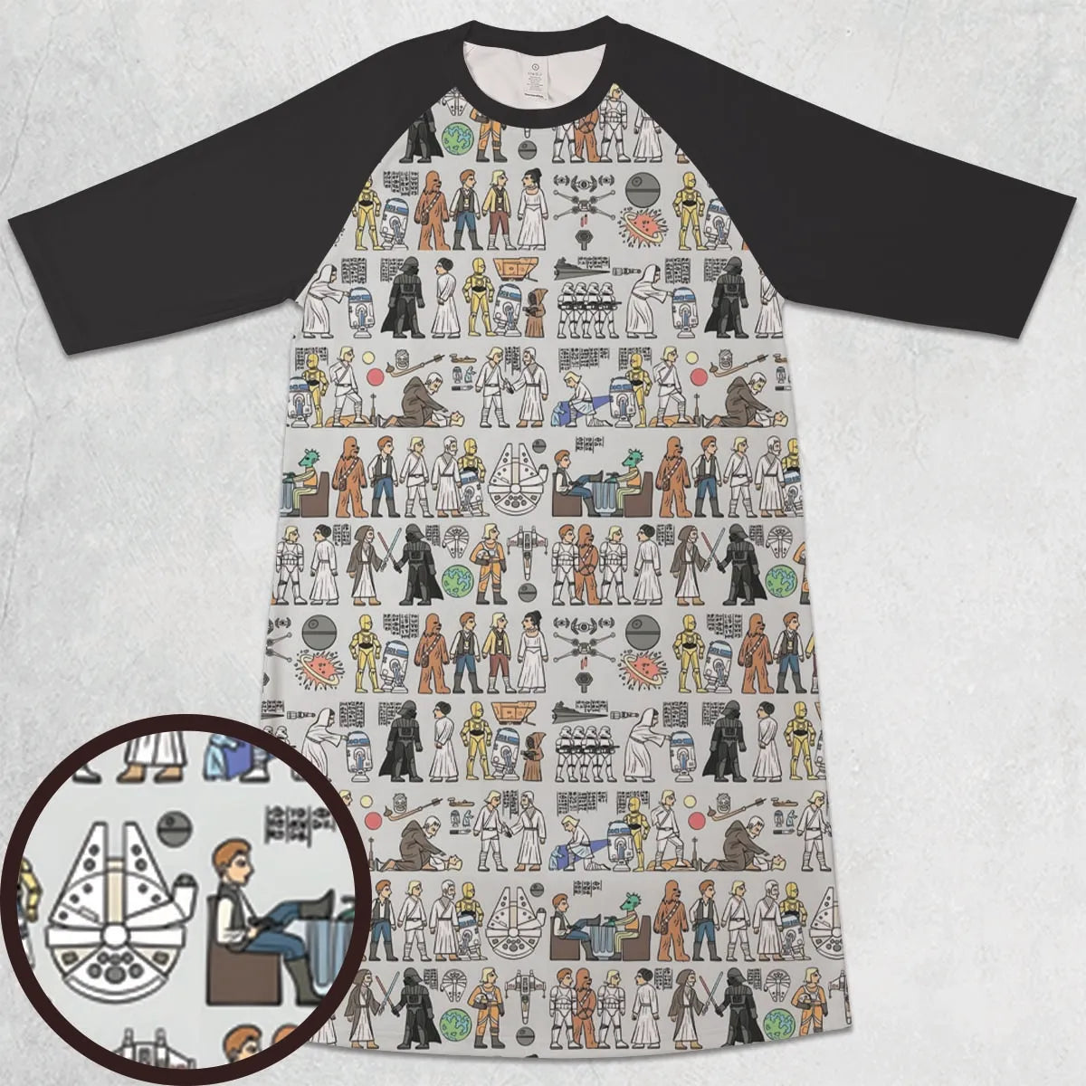 3/4 Sleeve Raglan Dress - HHQBT3K1