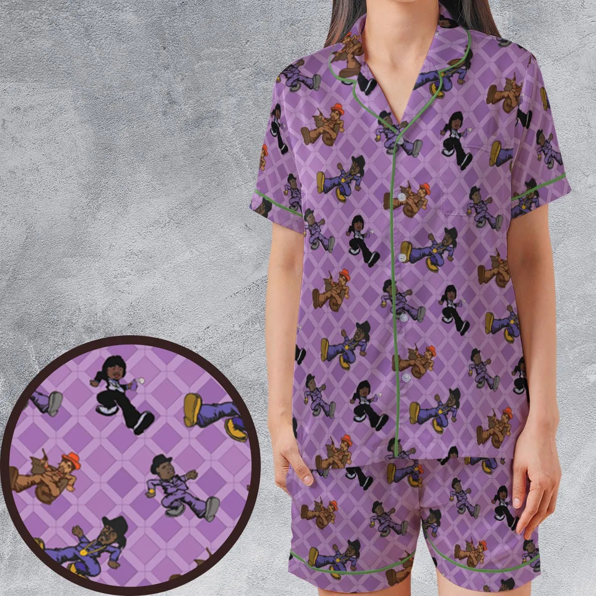 Satin Short-Sleeve Pajamas Set - ASCT9ZAG