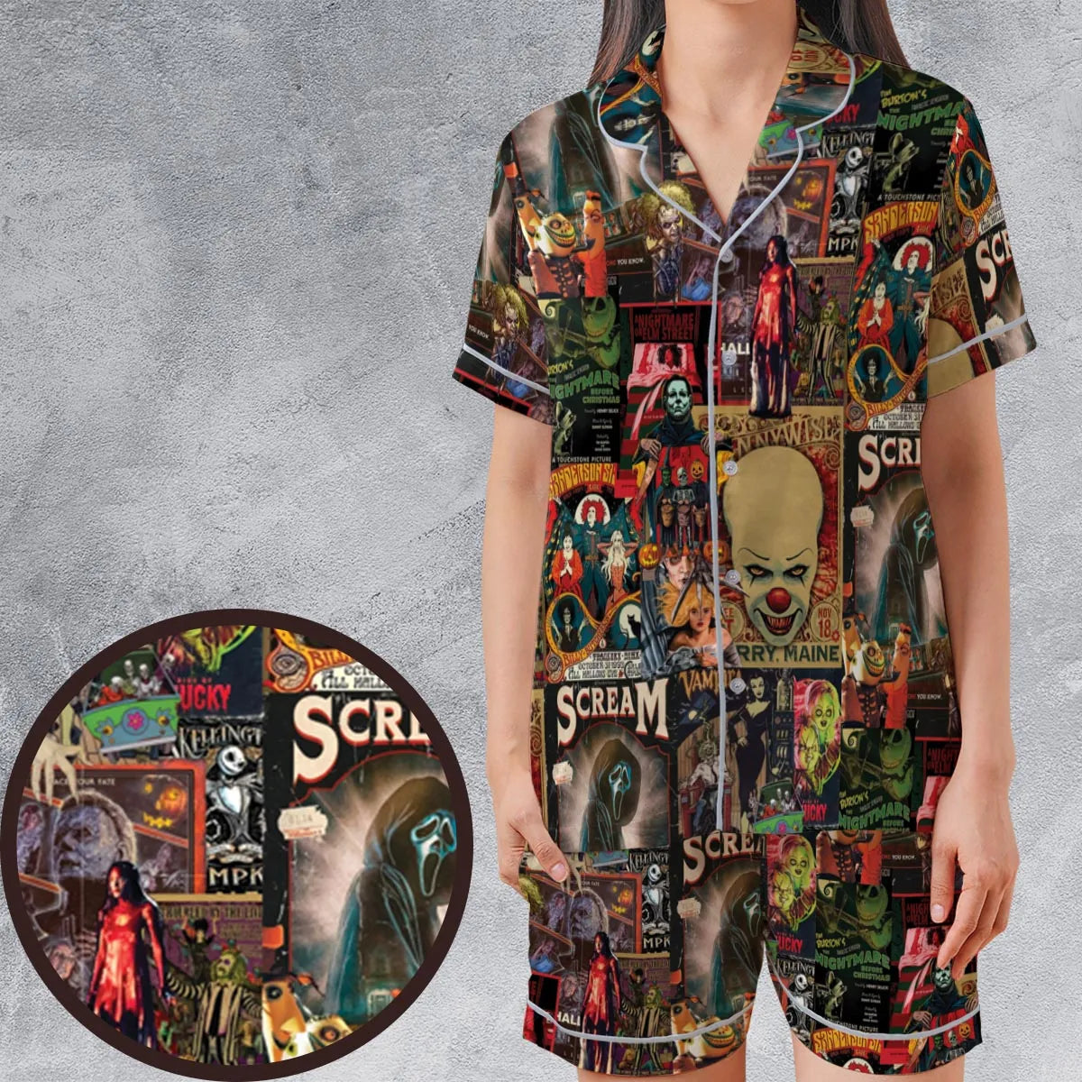 Satin Short-Sleeve Pajamas Set - 4TUYMY5N