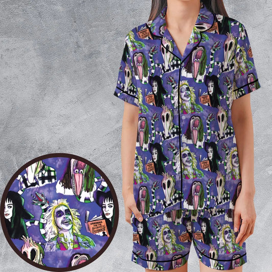 Satin Short-Sleeve Pajamas Set - RMCKQGG6