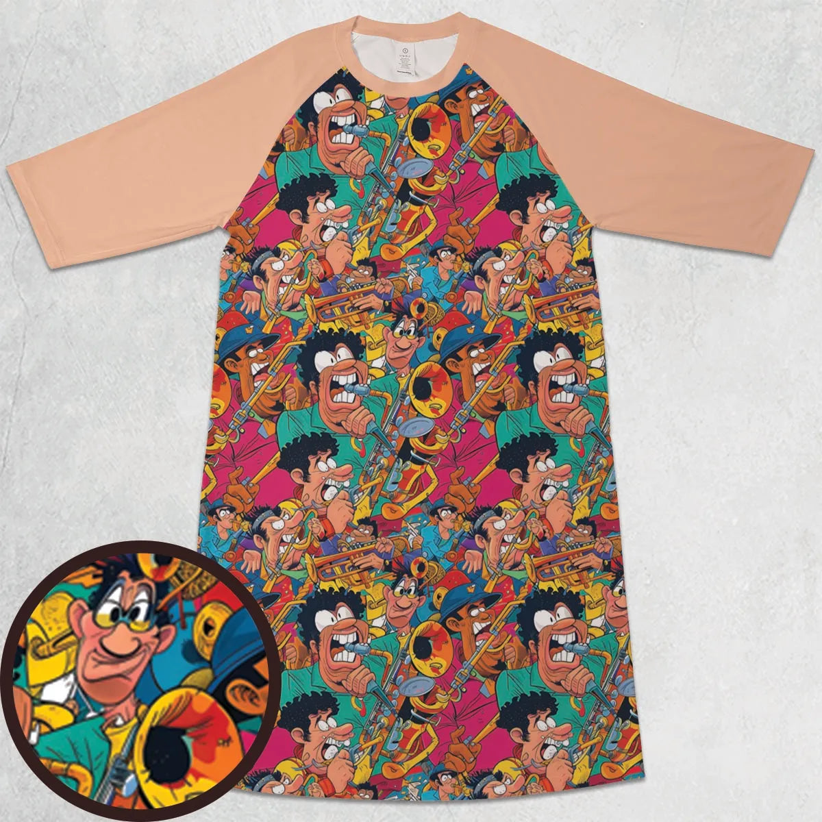 3/4 Sleeve Raglan Dress - CJURYV77
