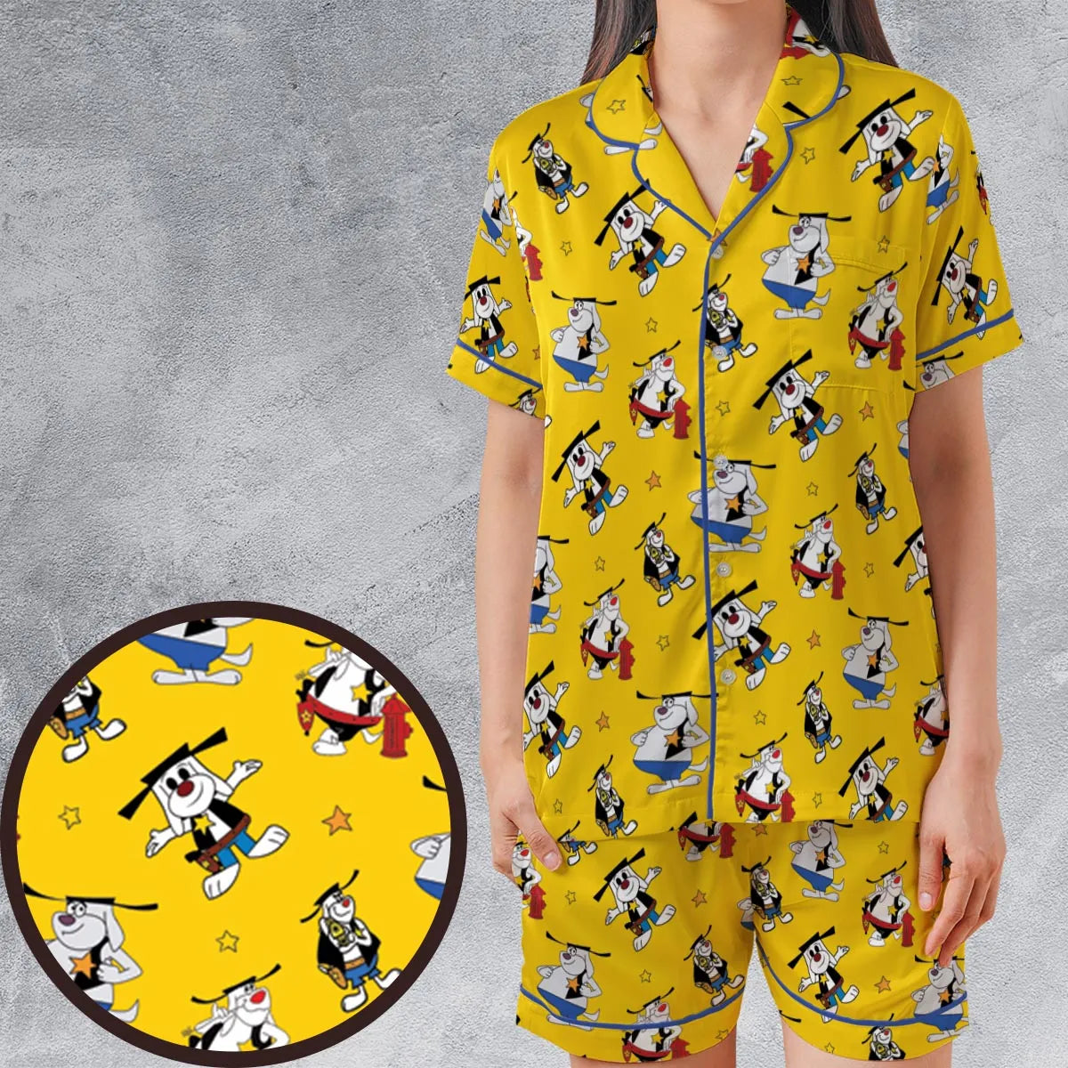 Satin Short-Sleeve Pajamas Set - 7H6Q2RCR