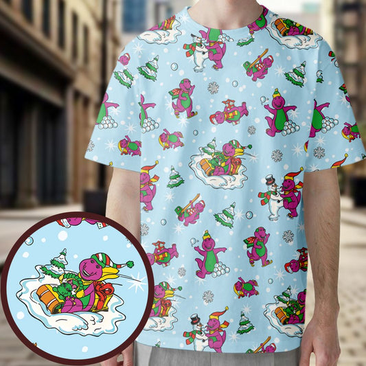 Barney and friend All-Over Print Unisex T-Shirt -  - 1