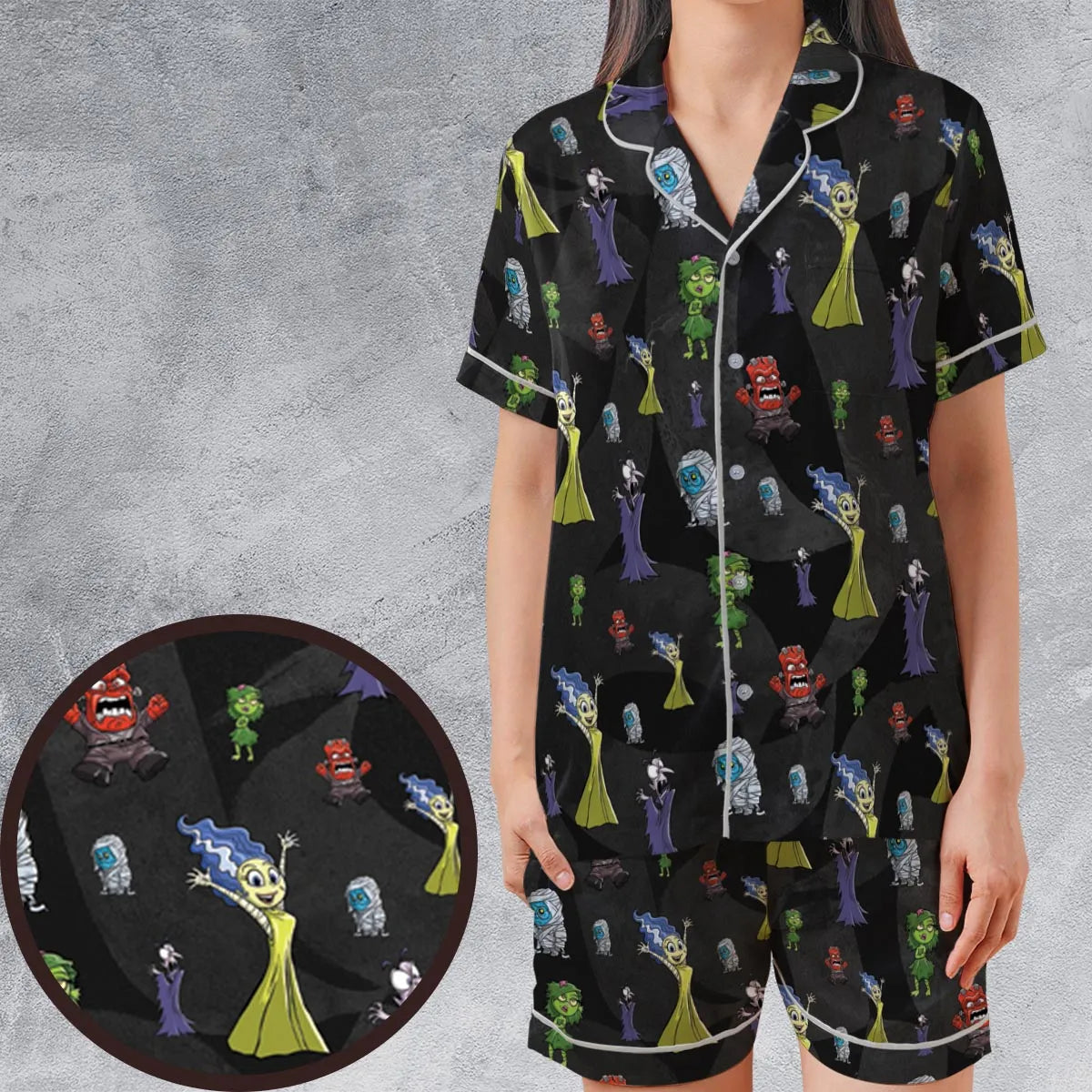 Satin Short-Sleeve Pajamas Set - ZFXJQVC7