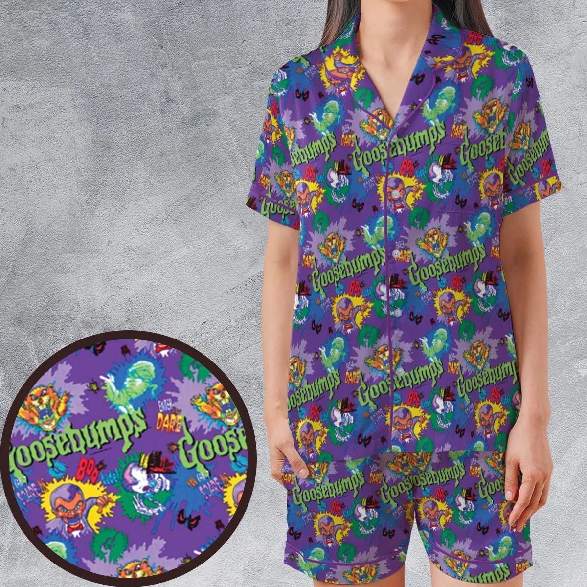 Satin Short-Sleeve Pajamas Set - BE4DMGPA