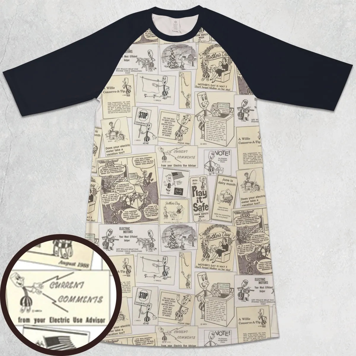 3/4 Sleeve Raglan Dress - QU3VXB1N