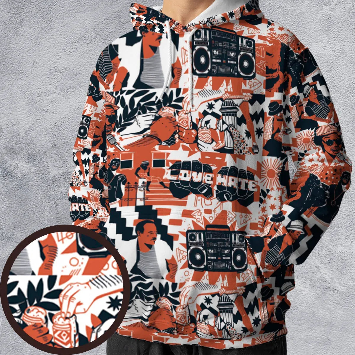 All-over Print Hoodie - 2KRNRXUC