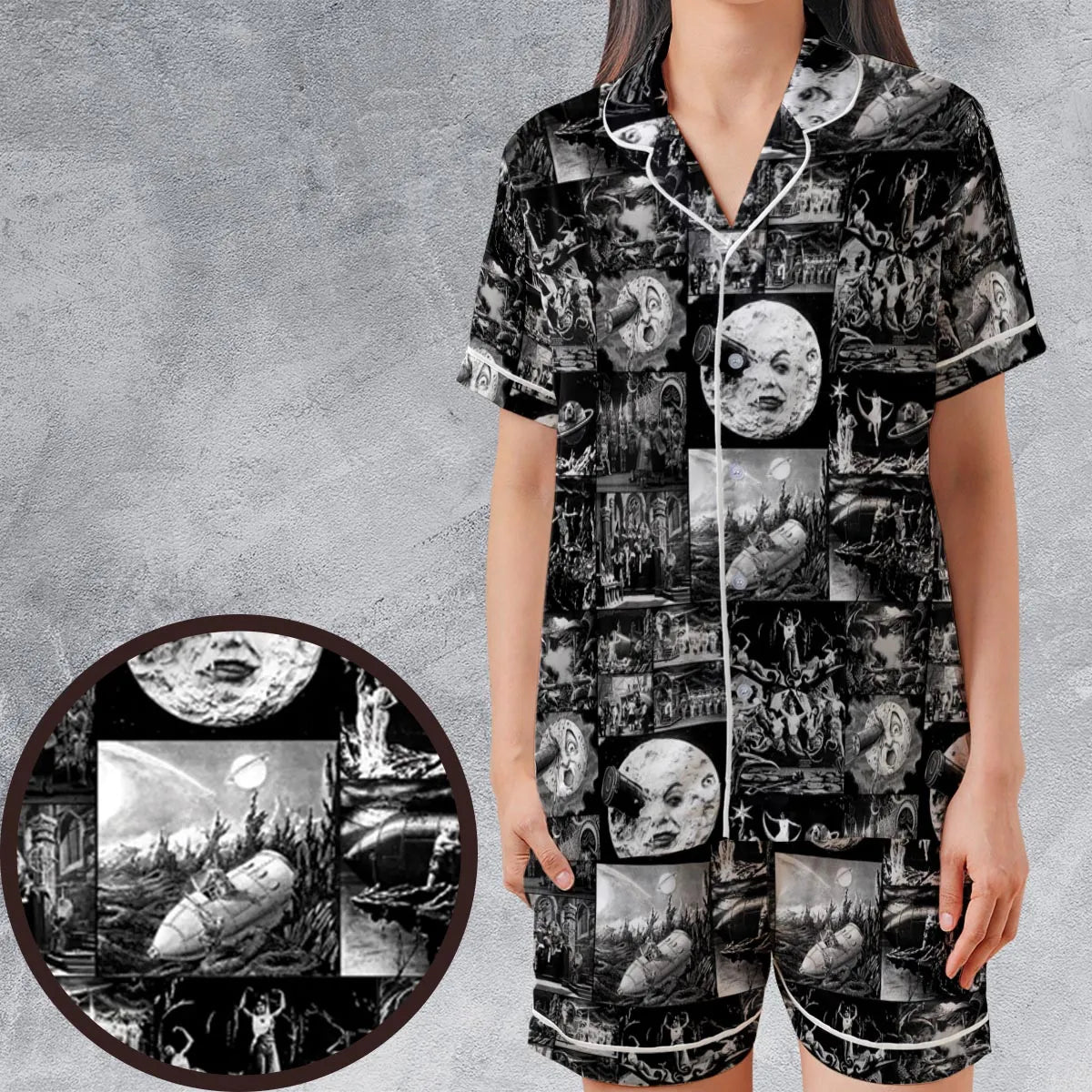 Satin Short-Sleeve Pajamas Set - K643WXJ8