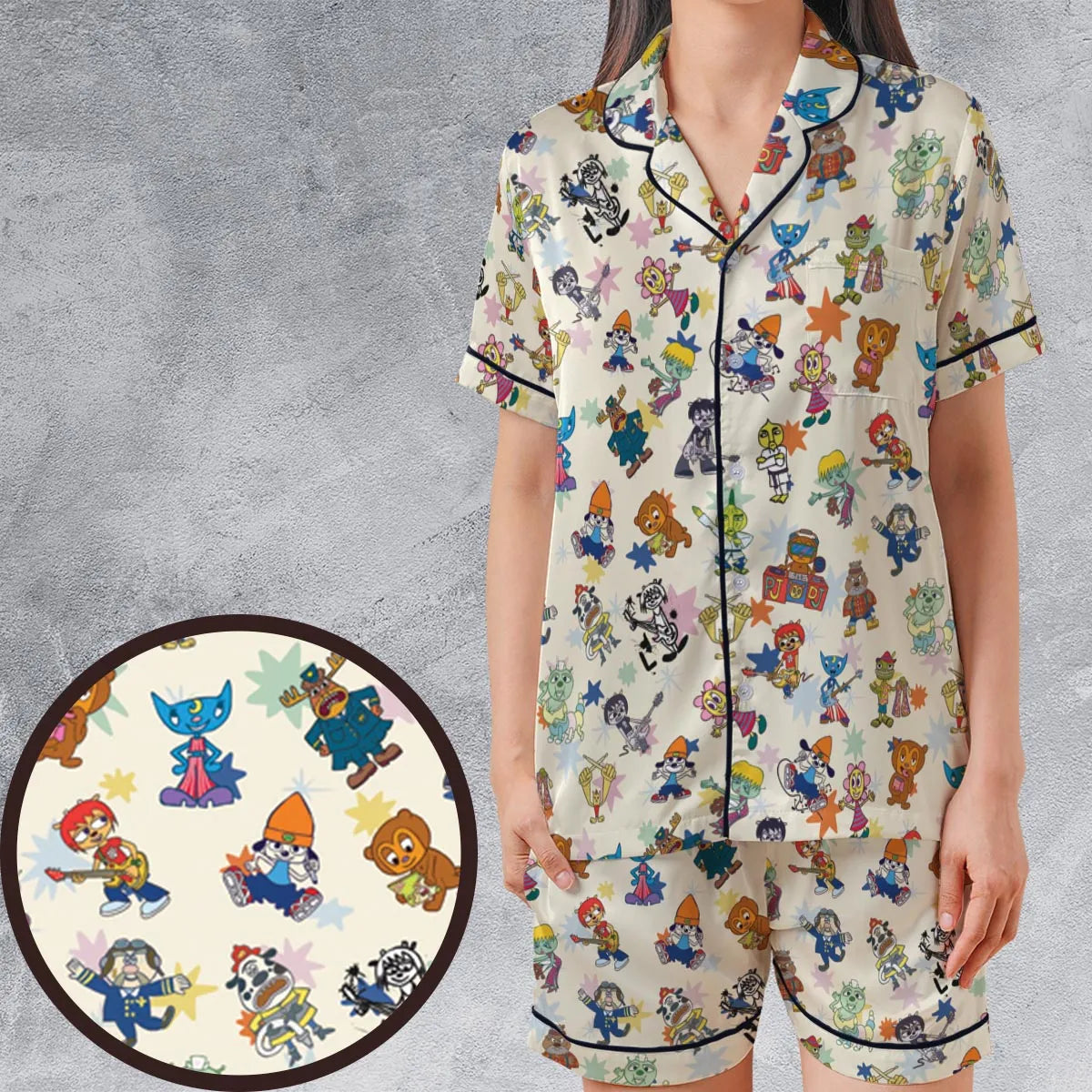 Satin Short-Sleeve Pajamas Set - 9AUX8NTS