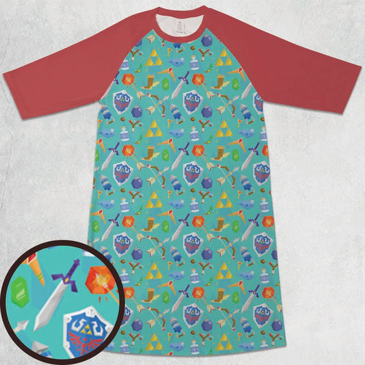 3/4 Sleeve Raglan Dress - 5TKANFRE