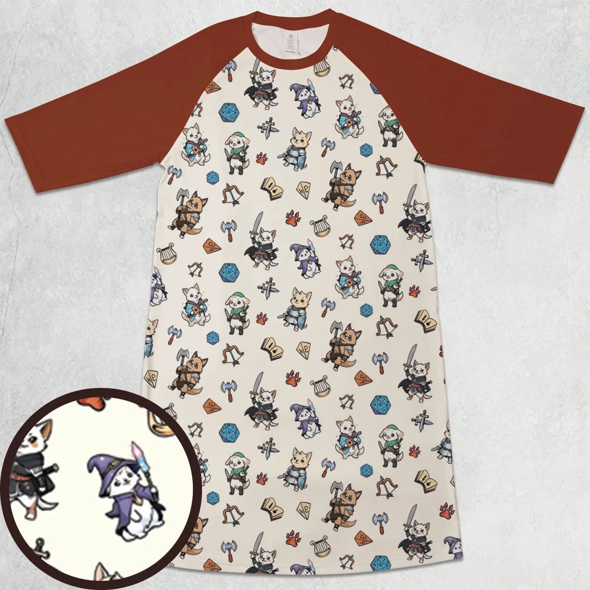 3/4 Sleeve Raglan Dress - K8K63N4E