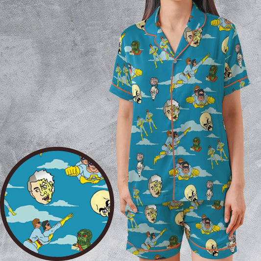 Satin Short-Sleeve Pajamas Set - AZH7LKAM