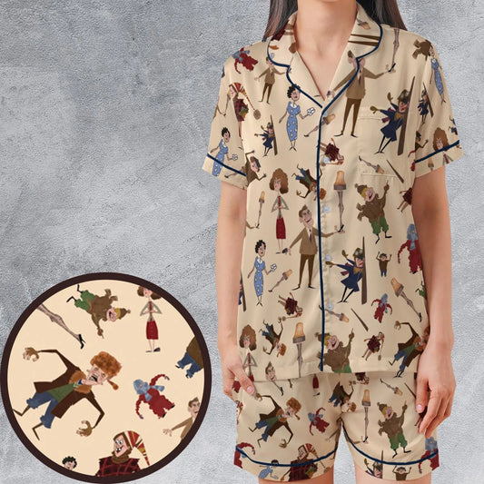 Satin Short-Sleeve Pajamas Set - 4E3GRH4D