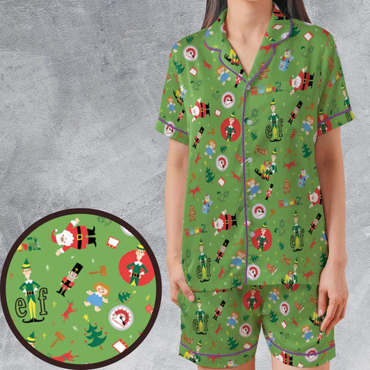 Satin Short-Sleeve Pajamas Set - 6Q7BKUDF