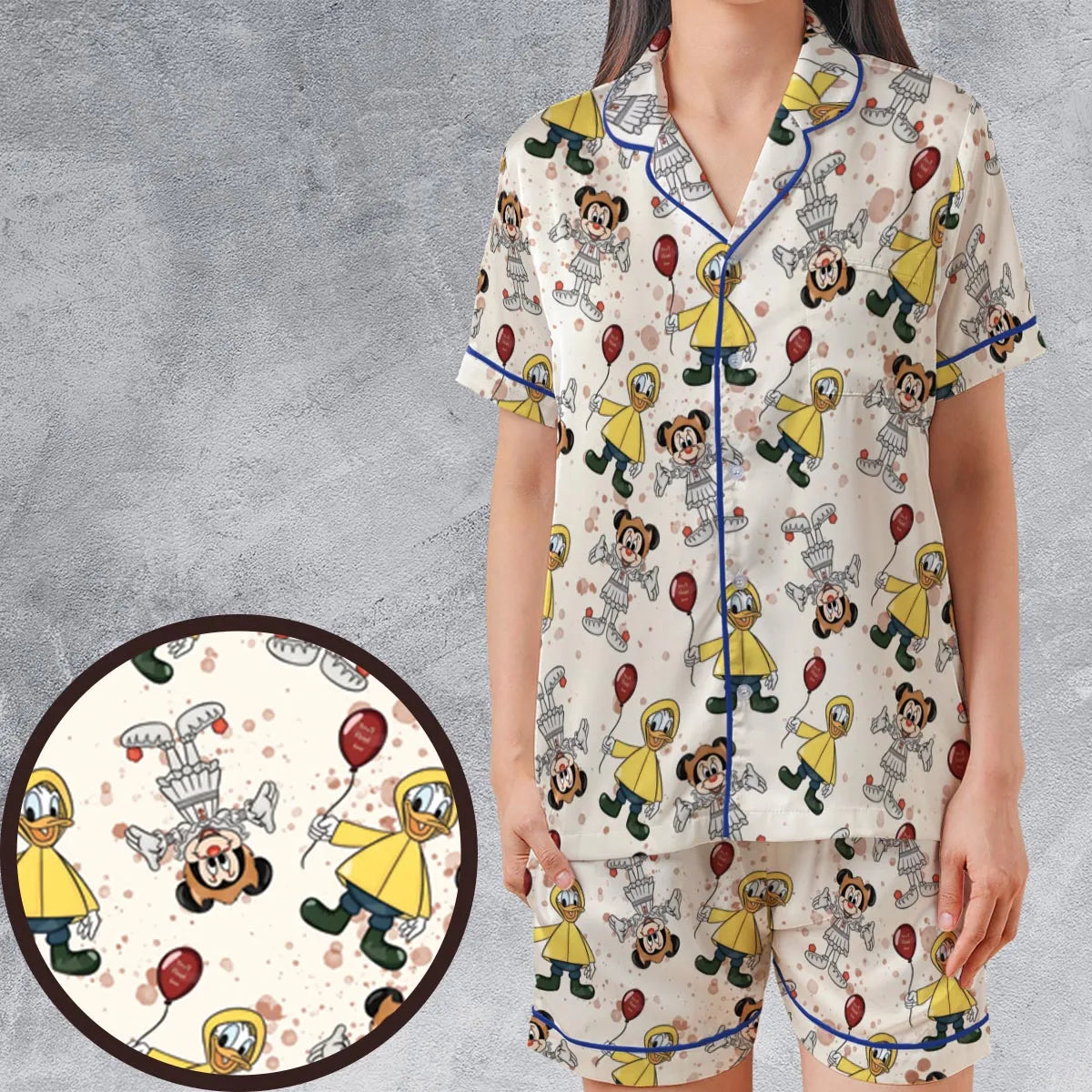 Satin Short-Sleeve Pajamas Set - EN6YZP4Q