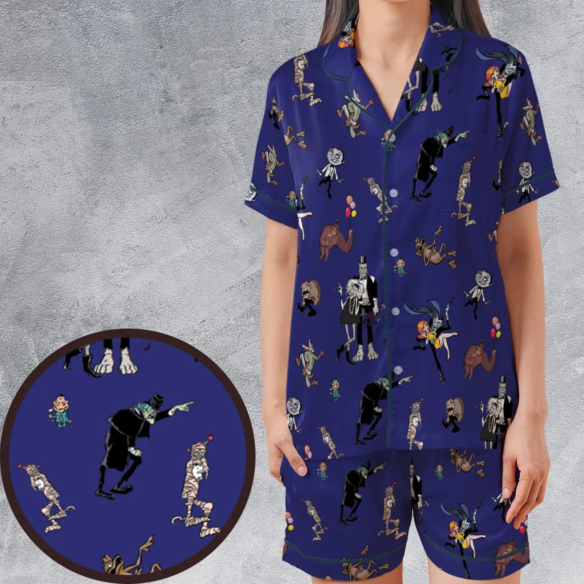 Satin Short-Sleeve Pajamas Set - SA4NHWSJ