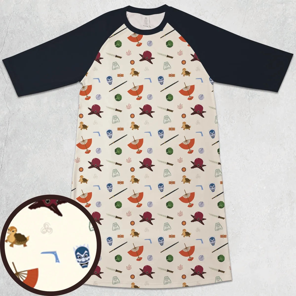 3/4 Sleeve Raglan Dress - J5K7RFAN
