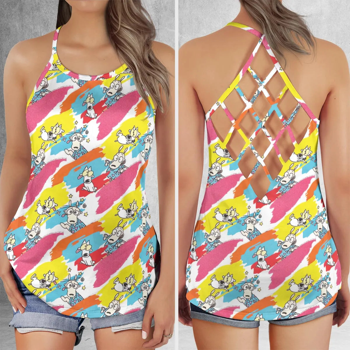 Criss Cross Tank Top - T4KA5UBM