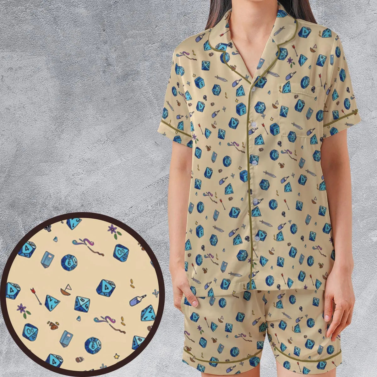 Satin Short-Sleeve Pajamas Set - UCTZFVX3