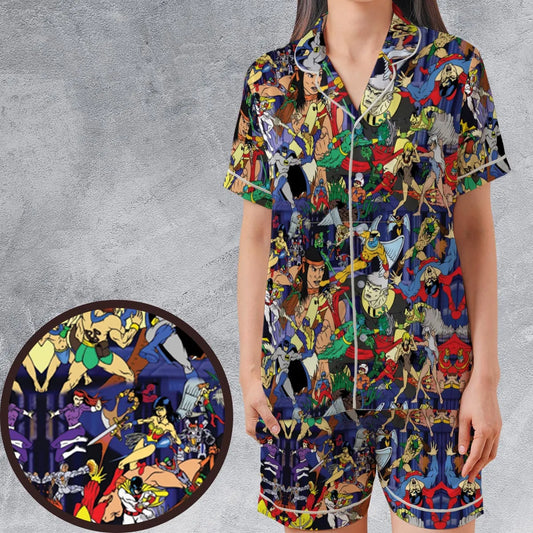 Satin Short-Sleeve Pajamas Set - N2NHJQNA