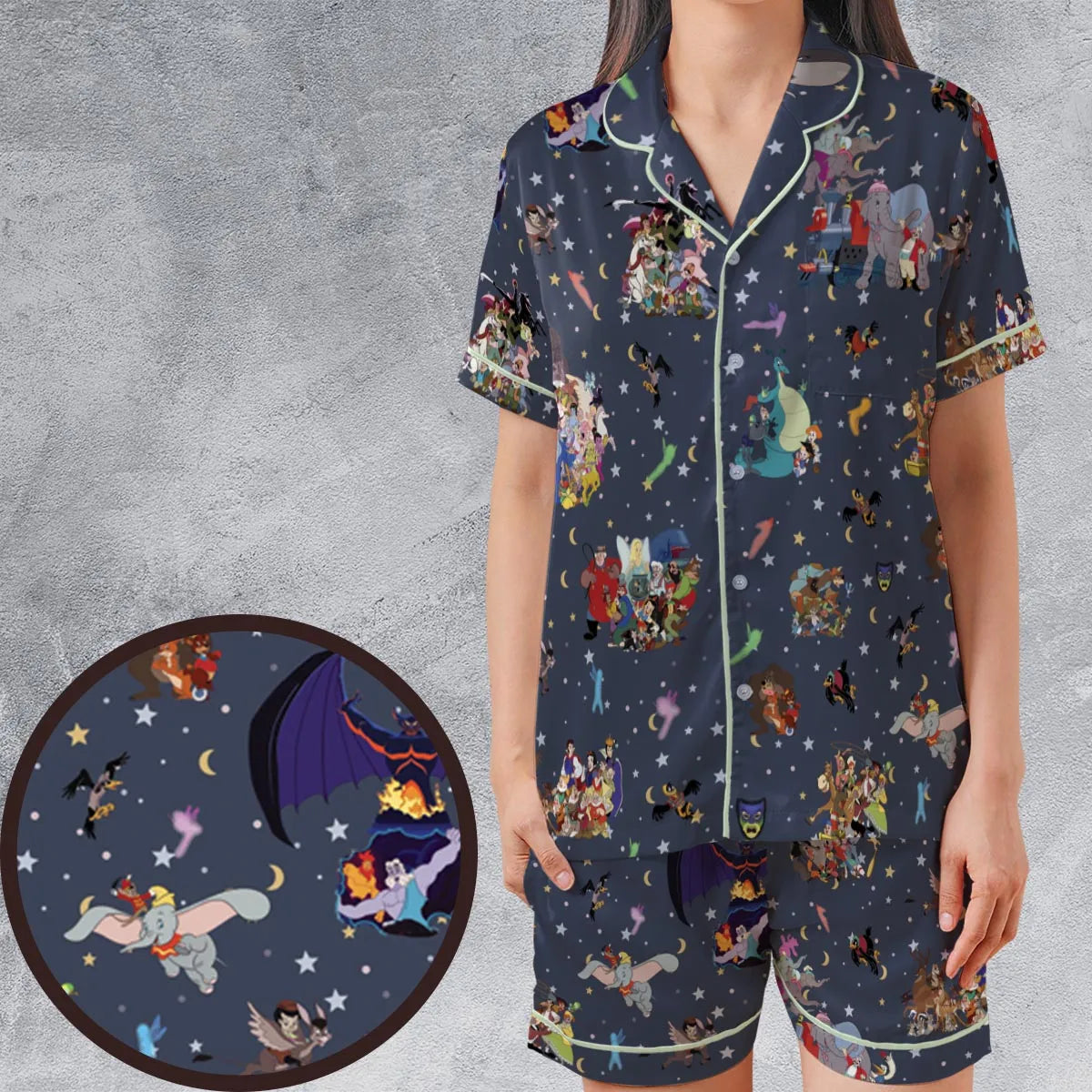 Satin Short-Sleeve Pajamas Set - 97QGBXPR