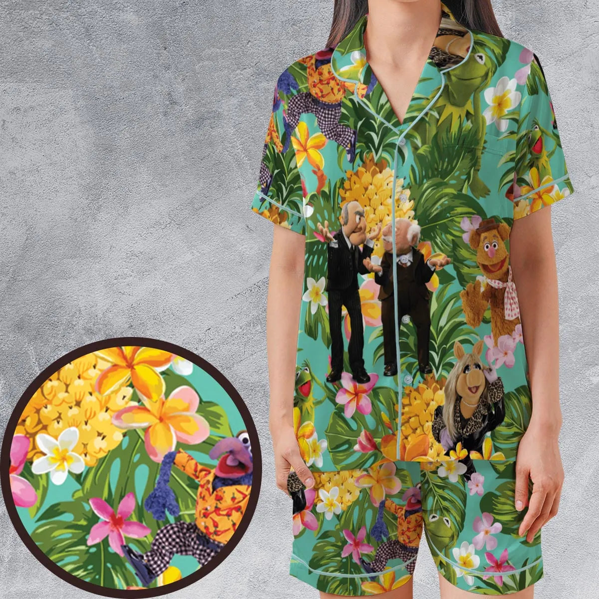 Satin Short-Sleeve Pajamas Set - MCX7GY4E