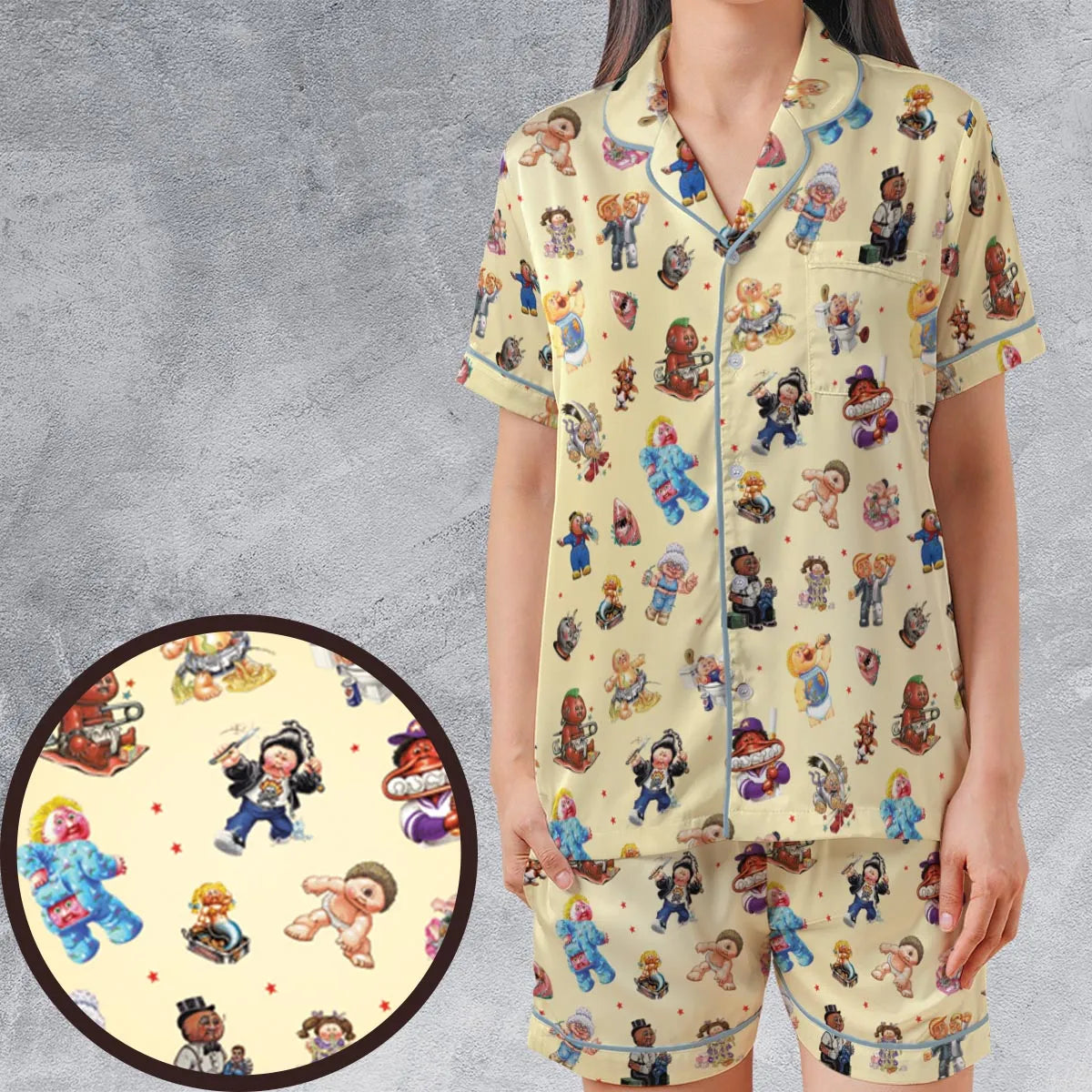 Satin Short-Sleeve Pajamas Set - X9WZP1JH