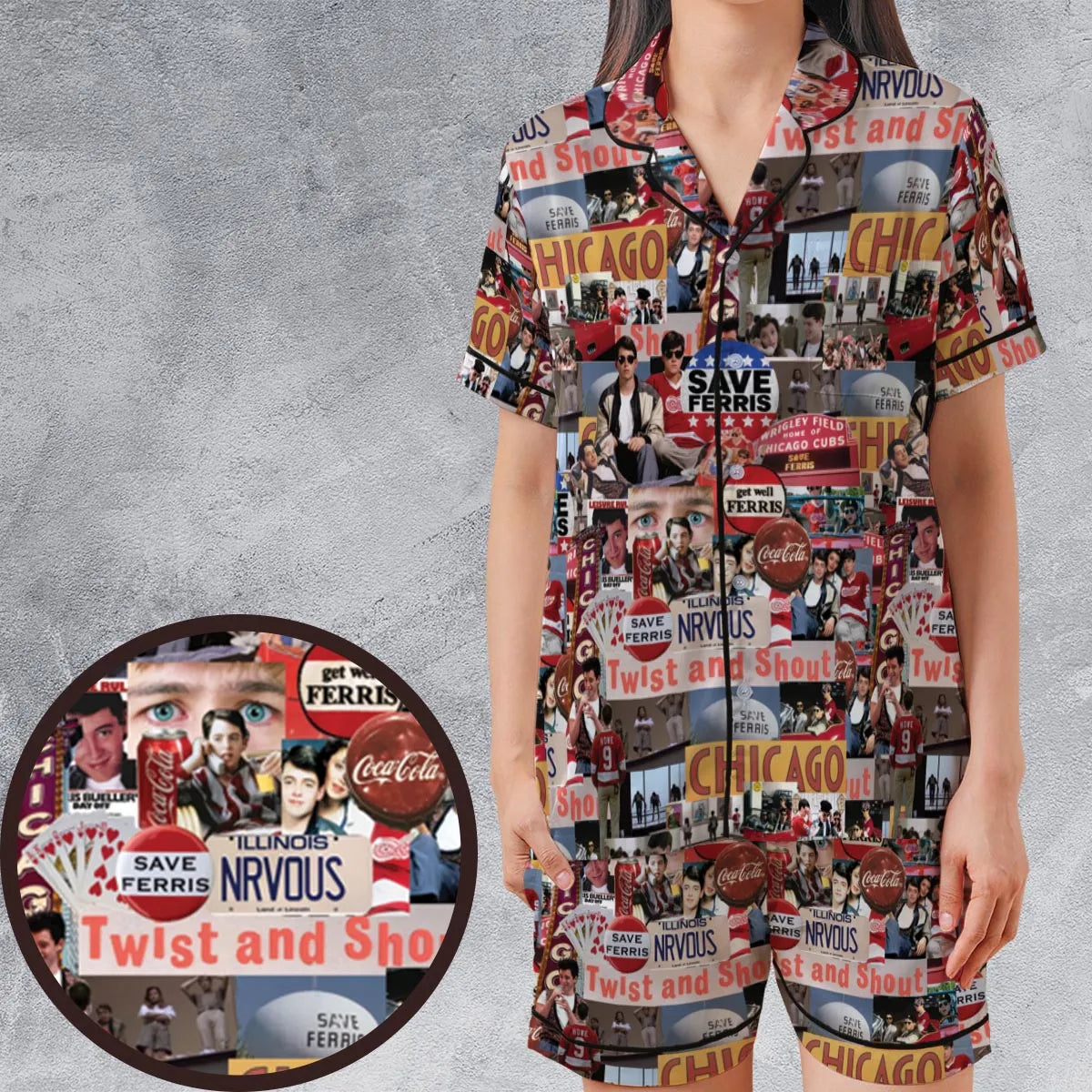 Satin Short-Sleeve Pajamas Set - WEPYRGVH