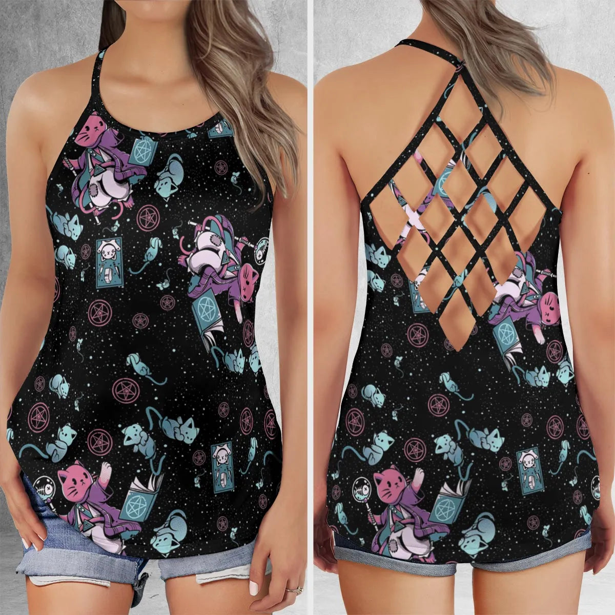 Criss Cross Tank Top - YFYKAXP4