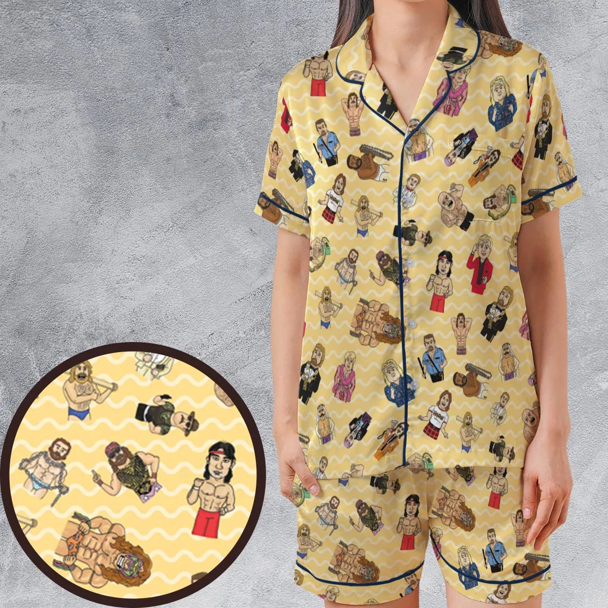 Satin Short-Sleeve Pajamas Set - WCK88W8A