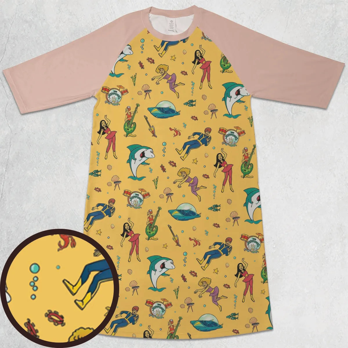 3/4 Sleeve Raglan Dress - 194B9EBK