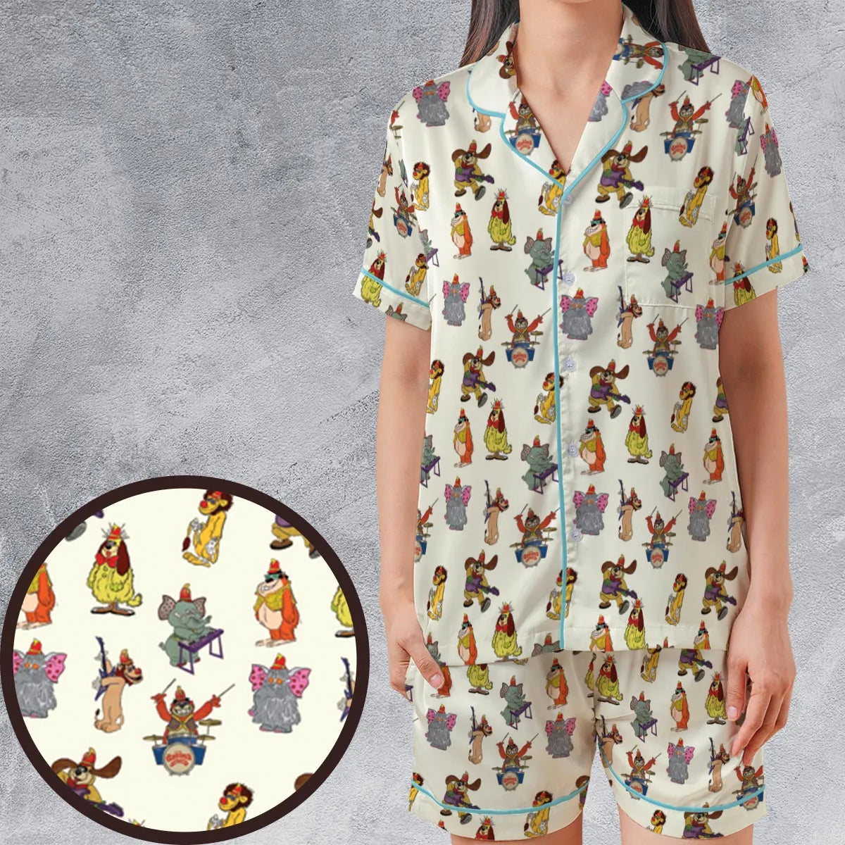 Satin Short-Sleeve Pajamas Set - X2WXDAHK