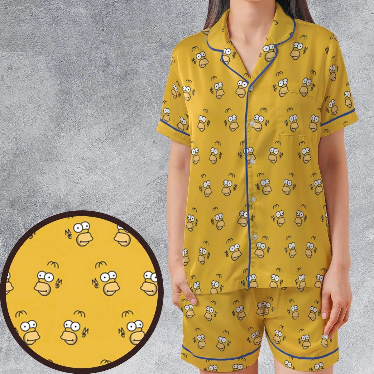 Satin Short-Sleeve Pajamas Set - Z8GSNQNM