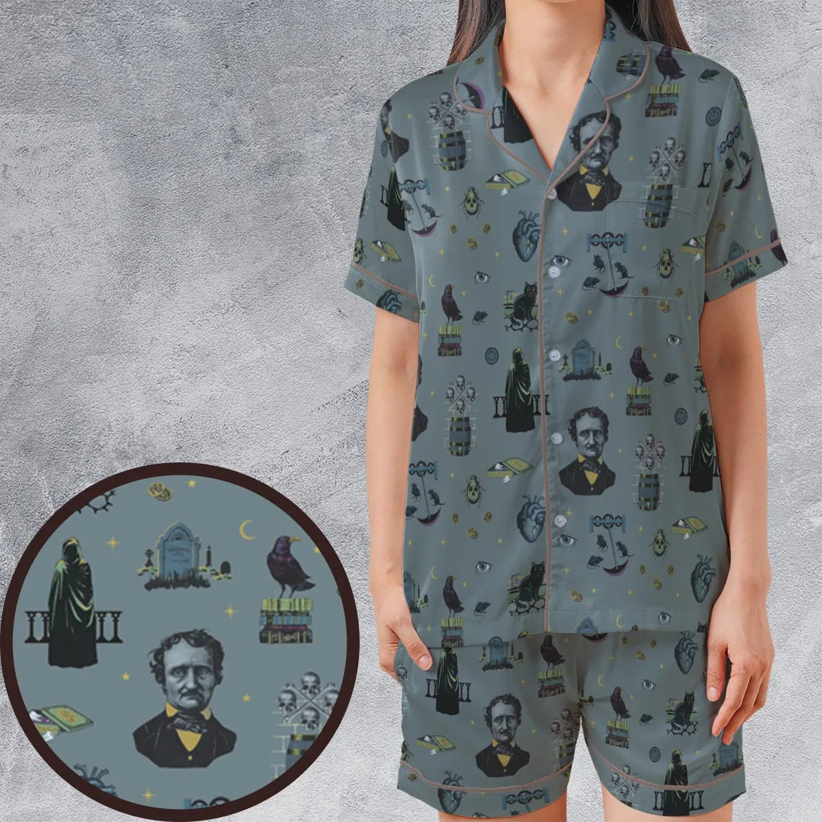 Satin Short-Sleeve Pajamas Set - 1K3RXGTT