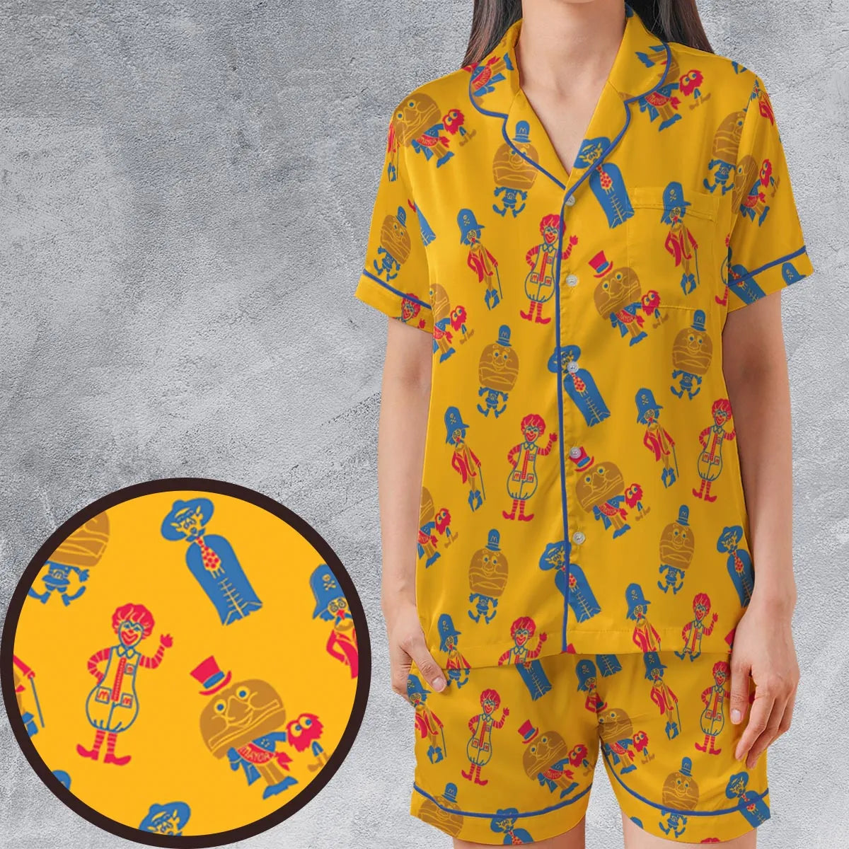 Satin Short-Sleeve Pajamas Set - 4EJT3CG8