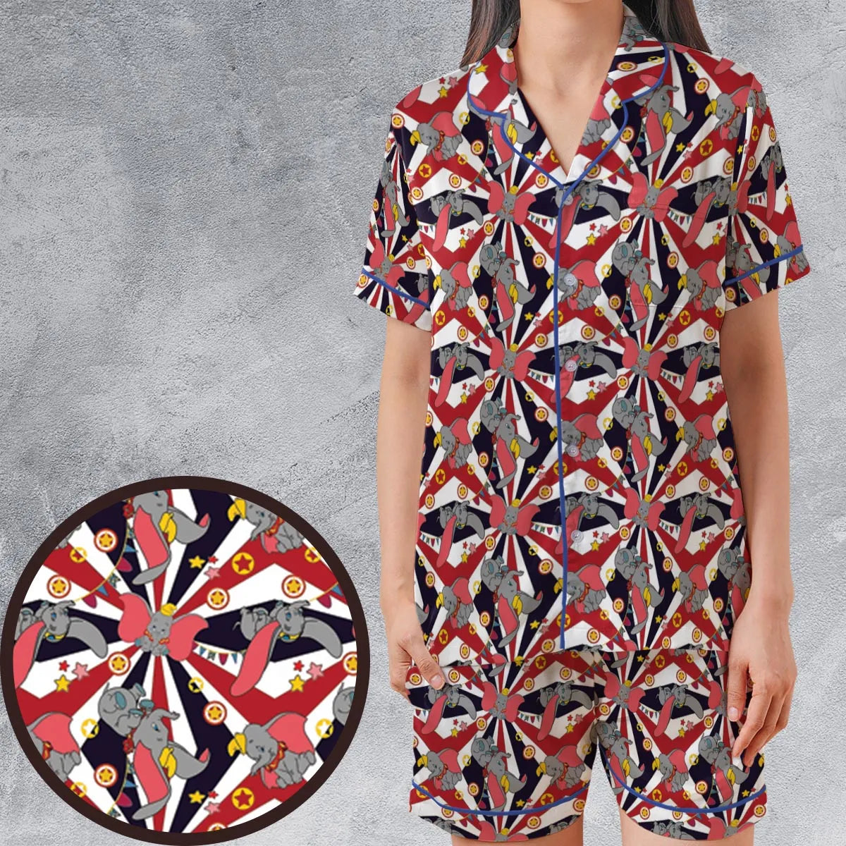 Satin Short-Sleeve Pajamas Set - 76FKKVYH