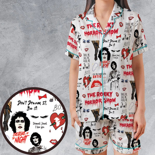 Satin Short-Sleeve Pajamas Set - X7ZYX395