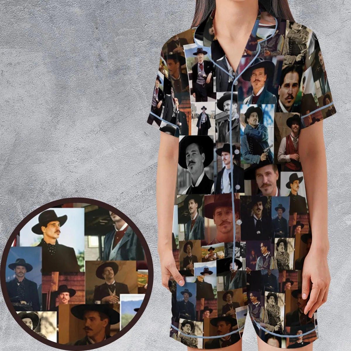 Satin Short-Sleeve Pajamas Set - C6UZD12W