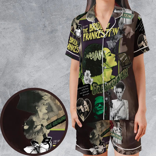 Satin Short-Sleeve Pajamas Set - Y2CME5EK