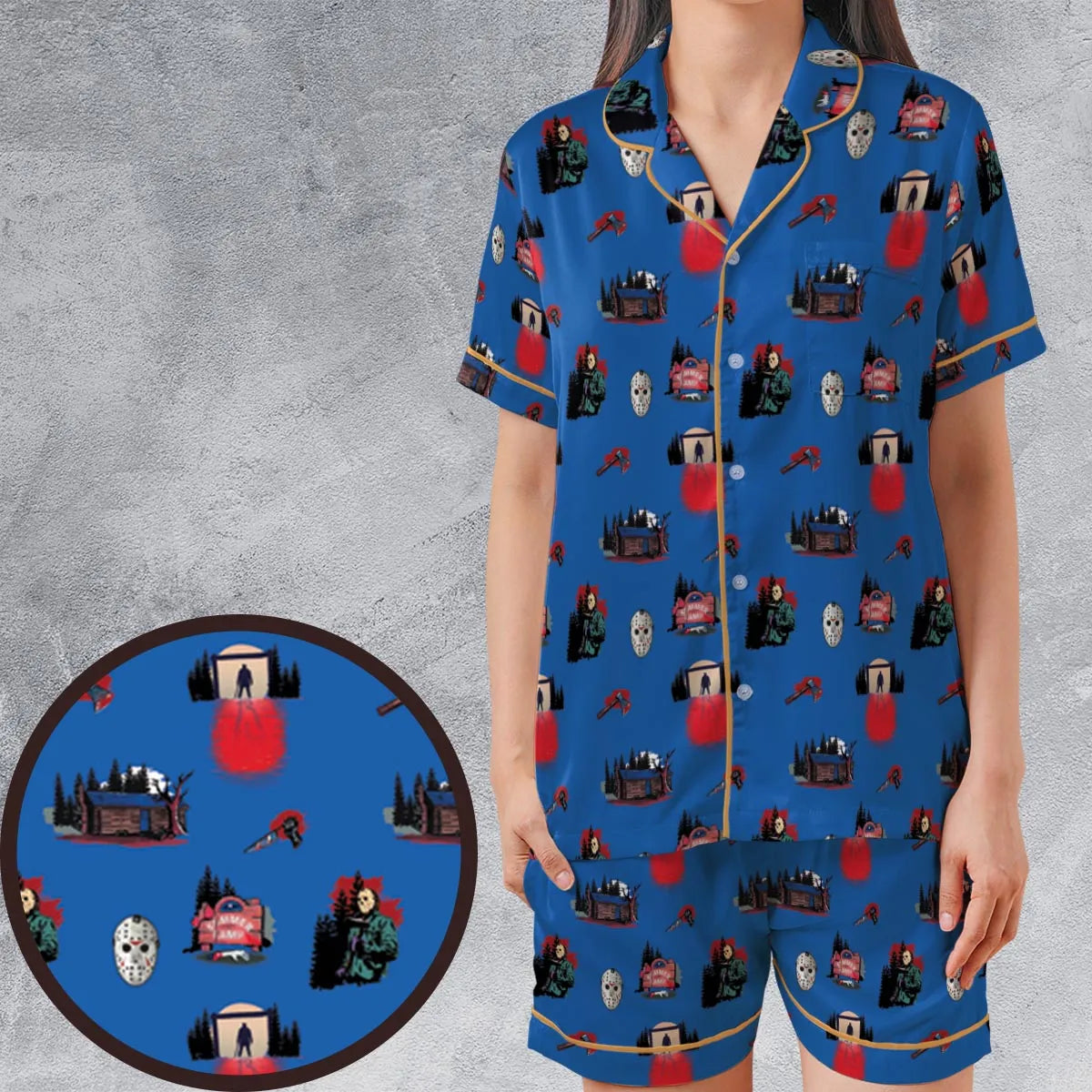 Satin Short-Sleeve Pajamas Set - LEZ3J5GM