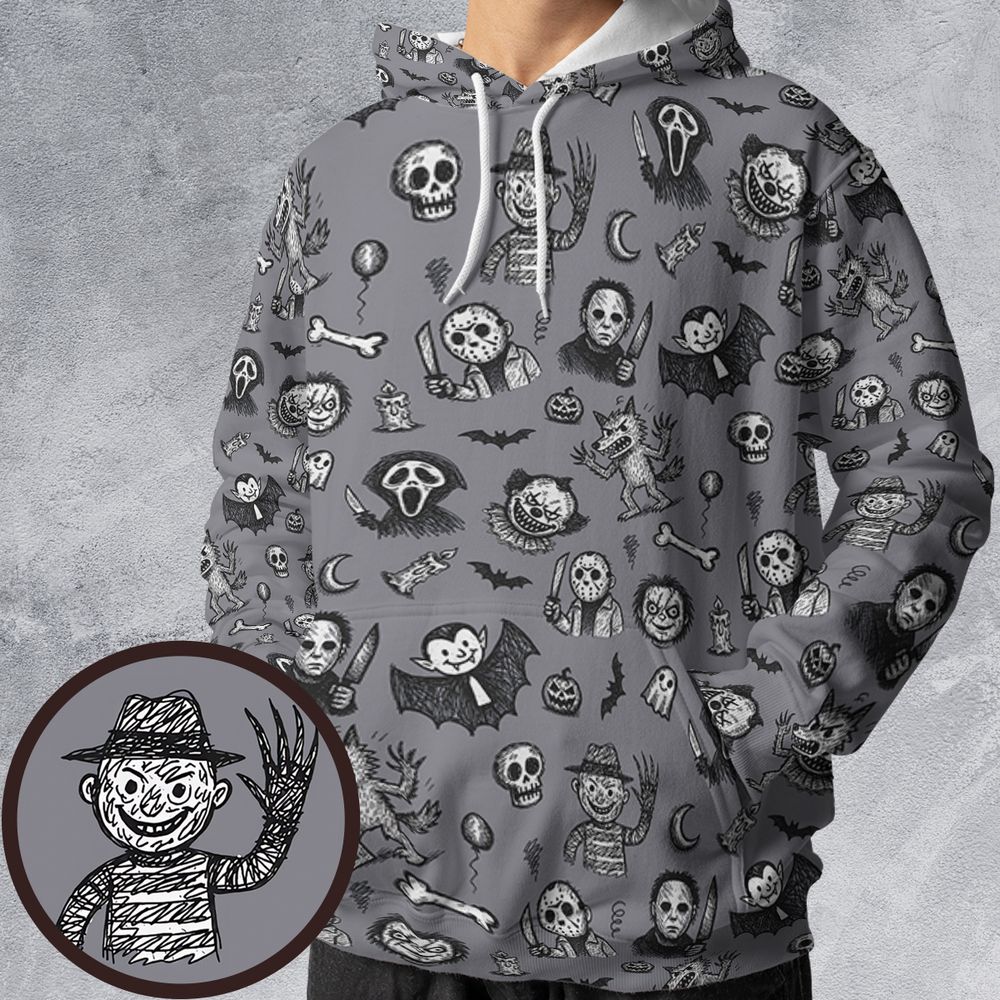 All-over Print Hoodie - NR86YHBM -  - 1