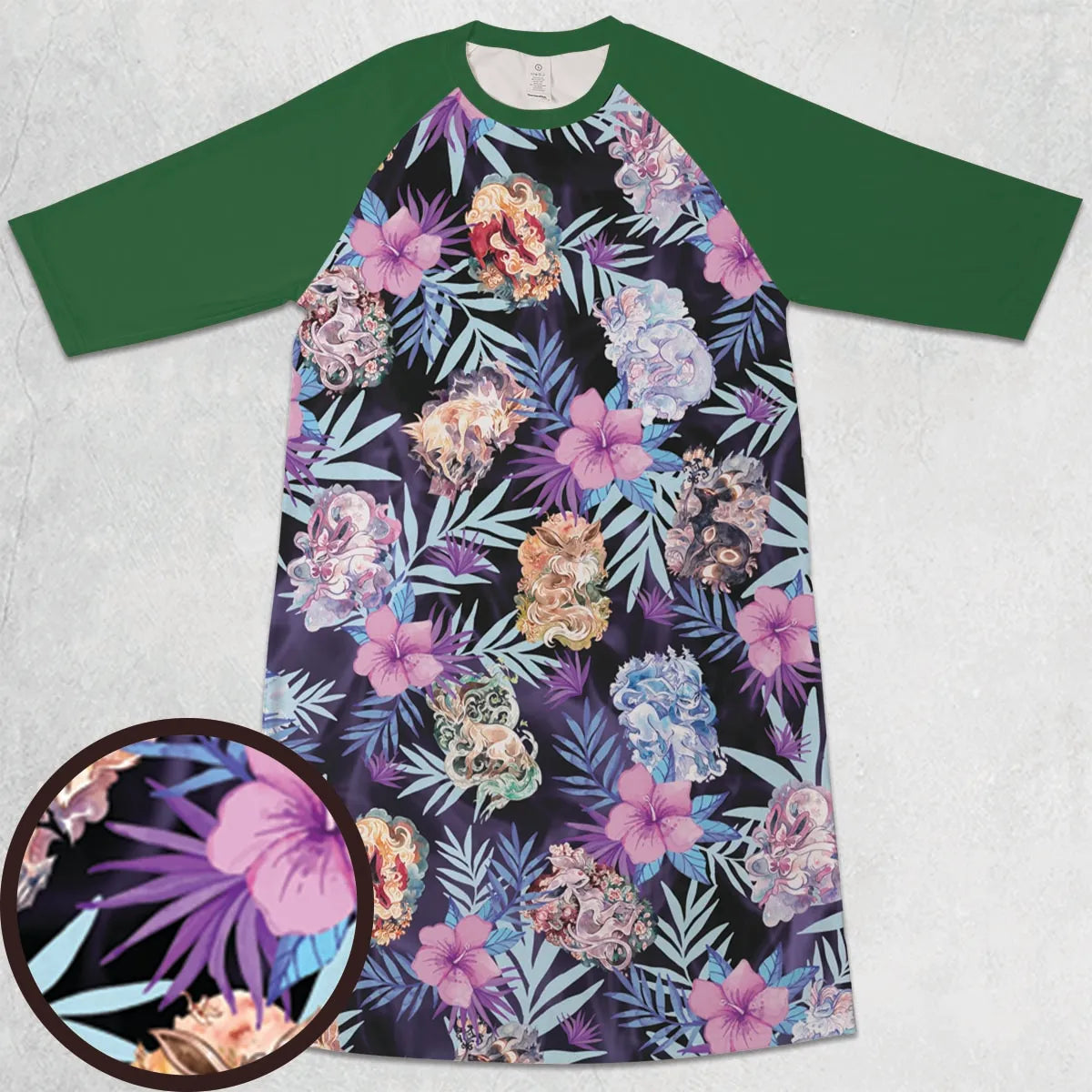 3/4 Sleeve Raglan Dress - WU82KQSH
