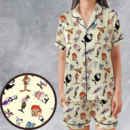 Satin Short-Sleeve Pajamas Set - 6X15ZY4M