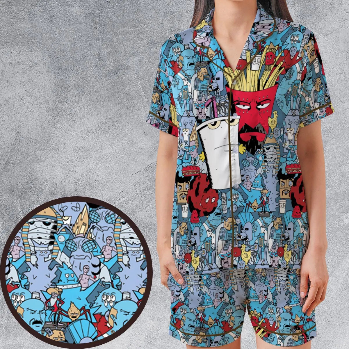 Satin Short-Sleeve Pajamas Set - 688SSSNW