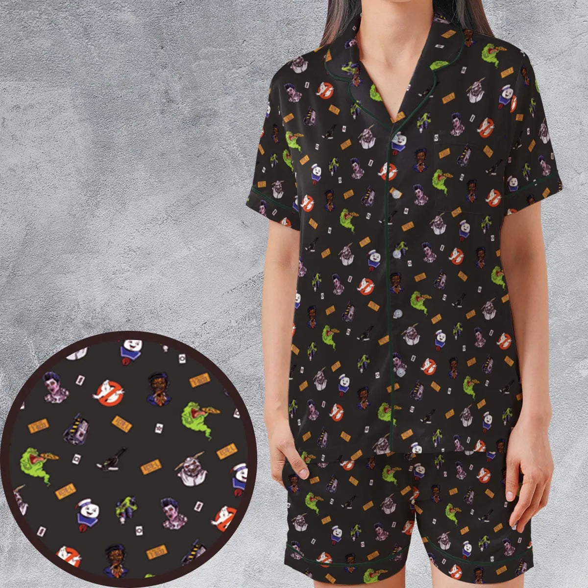 Satin Short-Sleeve Pajamas Set - 9B7L1D7A