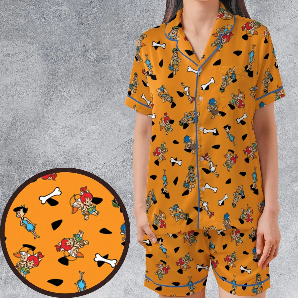 Satin Short-Sleeve Pajamas Set - UXJQGWPX
