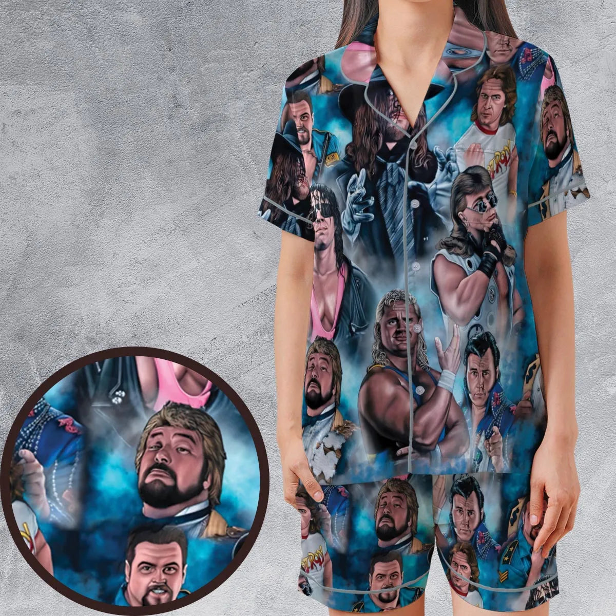 Satin Short-Sleeve Pajamas Set - CZKUVNCN