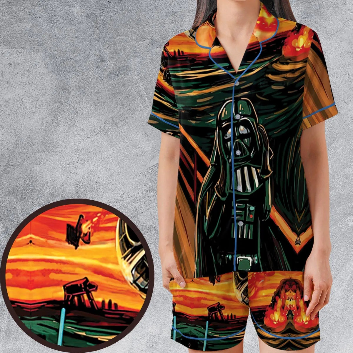 Satin Short-Sleeve Pajamas Set - 2TTV26HM