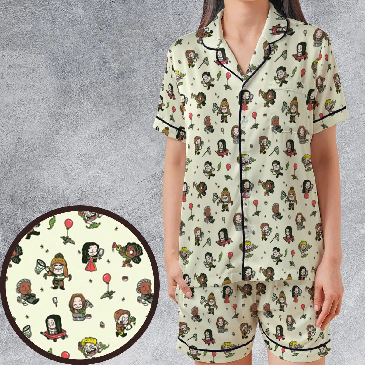 Satin Short-Sleeve Pajamas Set - 9HRA9QN5