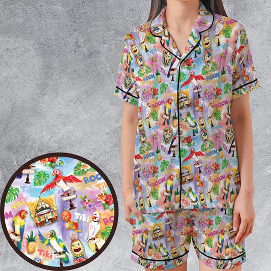 Satin Short-Sleeve Pajamas Set - 14FJB4CY